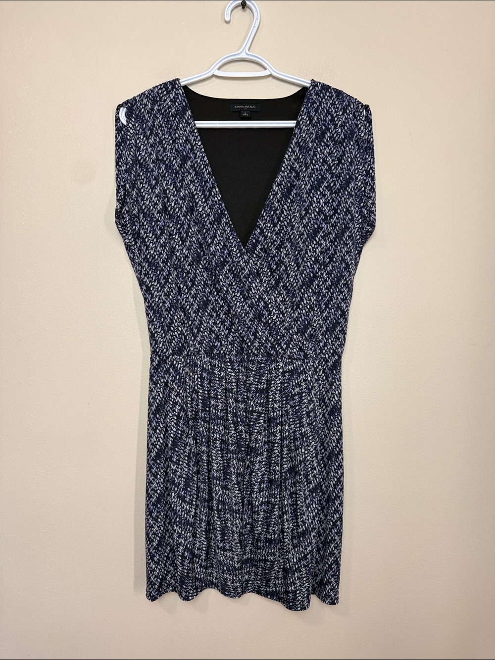 Banana Republic Navy Marled V-Neck Knit Dress S